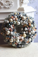 Pastelowa Wigilia z Miętą, świąteczny wianek dekoracyjny