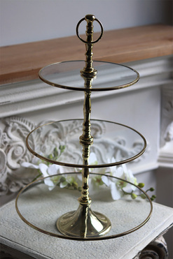 etażerka trzypiętrowa, okrągła, Lux Villa Gold Glamour, wym.50x30cm