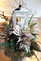 Angelo Garden Gold Xmas, drewniany lampion nagrobny