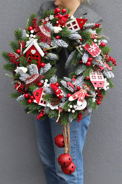 Scandynawia, świąteczny wianek na drzwi, śr.50cm