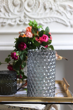 Grey Mirage, szklany lampion, wym.18x11cm