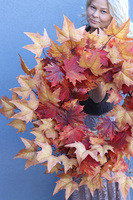 Klonowy, duży jesienny wianek, rozp.70cm