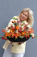 Premium Moko Autumn, jesienna kompozycja kwiatowa, wym.33x56cm