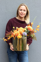 Złota Jesień, kompozycja / stroik jesienny, wym.40x50x32cm