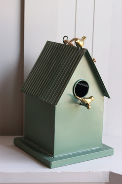 OD RĘKI Domek dla Ptaków, zawieszka figurka metalowa, zielona, wym.29x18x18cm