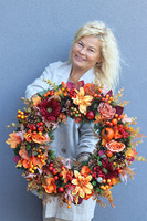 Fall Deco, jesienny wianek z pięknymi dodatkami