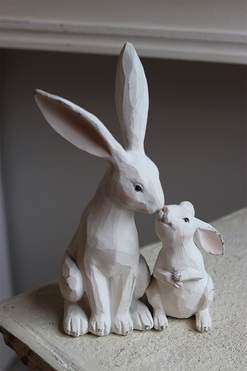 Zajączkowo B, figurka wielkanocna zajączki, wym.27x18x11cm