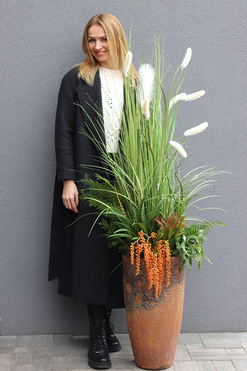 OD RĘKI Brefera Design, wysokiej jakości sztuczna trawa w donicy, wys.160cm