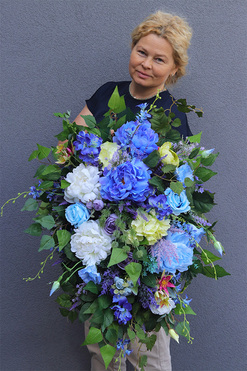 Blusilda Reddia, komplet dekoracji nagrobnych, wiązanka + bukiet