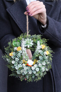 Mini Bunny, wianek dekoracyjny z zajączkiem, śr.22cm 