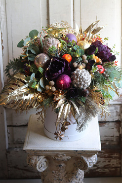 bardzo duży flowerbox świąteczny, Deluxe Valentino, wys. 63cm 