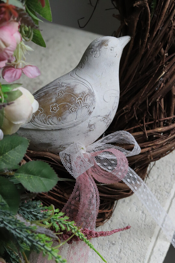 Ornamentia, wianek dekoracyjny z ptaszkiem	