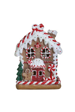 Gingerbread House F, świąteczny domek z piernika LED, wym.17x12.5x9.5cm