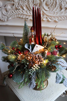 Goldina 2 LED, stroik świąteczny z dziadkiem