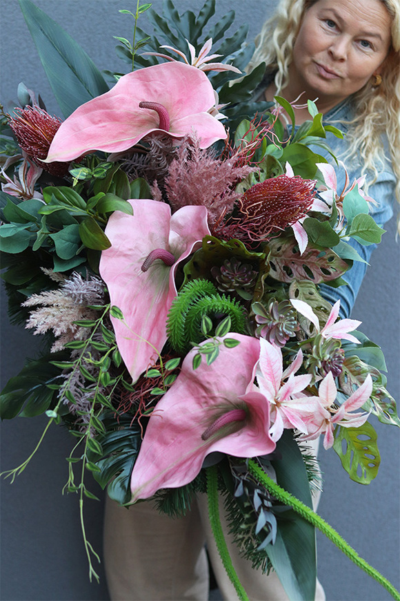 Anturium Giganta, wiązanka nagrobna z anturium