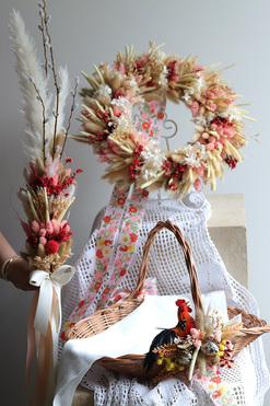 Koralowa Wielkanoc, komplet dekoracji wielkanocnych, 3w1