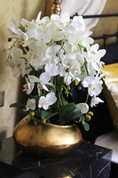 Deluxe Gold B, sztuczny storczyk w złotej donicy, wys.63cm