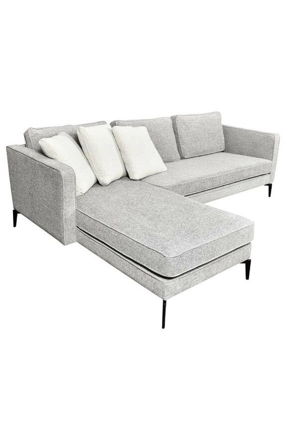 Classic, sofa narożna lewostronna, szary melanż