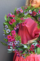 Kolorowe Margerytki, barwny wianek z margerytkami