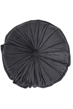 Velvet Button, poduszka dekoracyjna, szara, śr.40cm