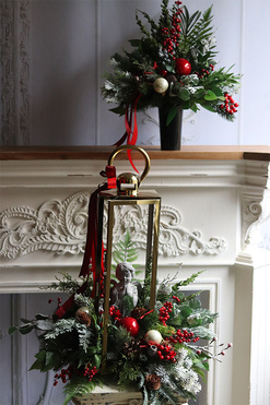 Angelo Garden Winter Time, komplet dekoracji nagrobnych, bukiet + lampion