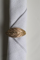 Leaf, obrączki na serwetki, liść, złote	