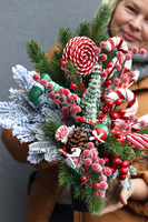 Norwegia Lollypop, świąteczny bukiet nagrobny we wkładzie