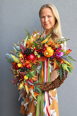 jesienny wianek na drzwi Owocowa Dolina, śr.45cm  