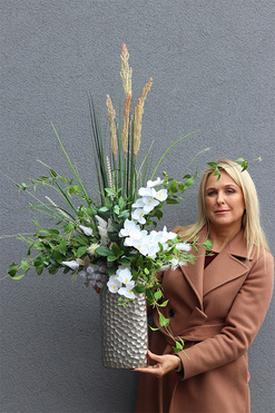 Villano Srebrna Dolina, kompozycja w wysokim wazonie, wys.105cm