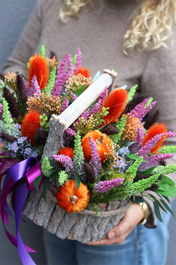 Jesienny Dyniowy 3, kompozycja w koszyku