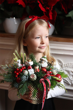 Kraina Dzieciństwa, magiczny stroik bożonarodzeniowy, wym.28x36cm 