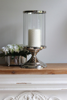 Glamouria, szklany świecznik na metalowej nodze