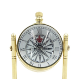 Salem, mosiężny zegar gabinetowy z różą wiatrów