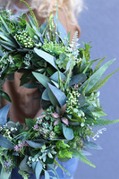 Boho Gretra, zielony wianek z eukaliptusem