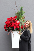 Amarylis Mediolan Winter, świąteczna dekoracja podłogowa