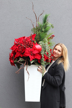 Amarylis Mediolan Winter, świąteczna dekoracja podłogowa, wys.135cm