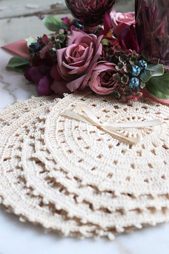 podkładki, serwetki szydełkowe, Olina, kpl.6szt, śr.17cm