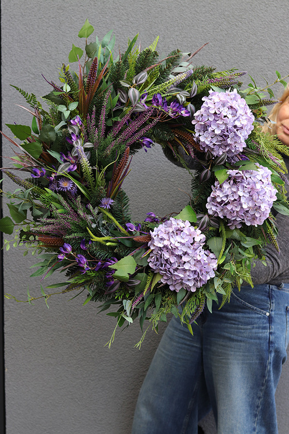 Fioletowa Mgiełka, komplet dekoracji nagrobnych