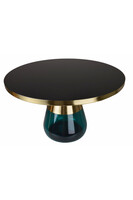 Entre, stolik kawowy ze szklaną podstawą, morski