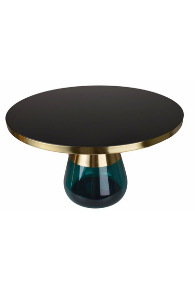 Entre, stolik kawowy ze szklaną podstawą, morski