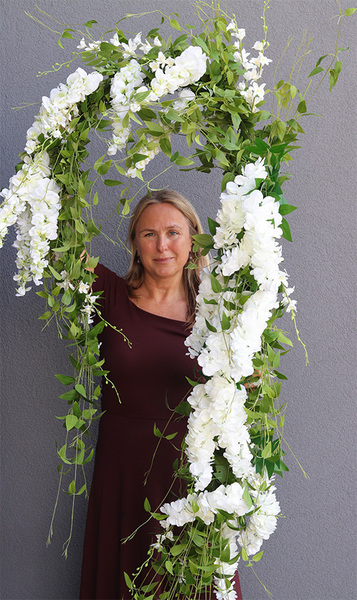 White Wisterina, stylowa girlanda ze sztucznych kwiatów