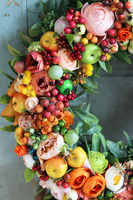 dekoracyjny pomarańczowy wianek, Energino Orange, śr.38cm