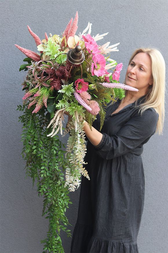 Hegema, zielona kompozycja wisząca