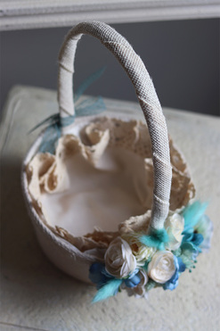 Turkusja, dekorowany koszyczek wielkanocny z serwetką, wys.33cm