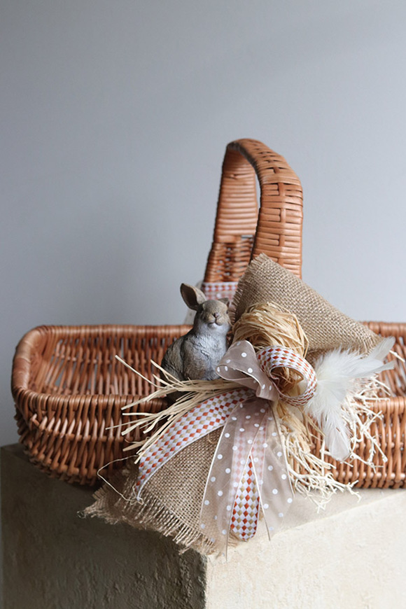 Boho Bunny, dekorowany koszyczek wielkanocny