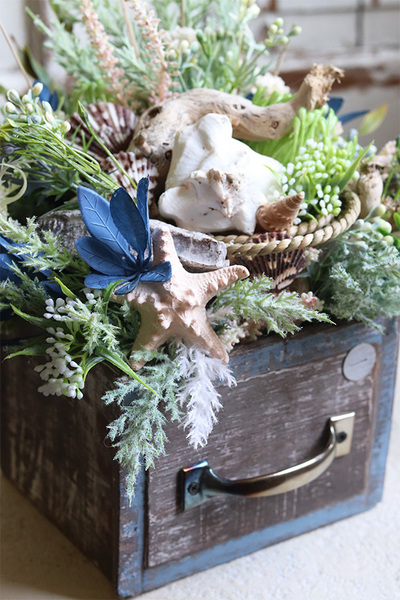 kompozycja marynistyczna w szufladzie, Nadmorska, wym.38x34cm 