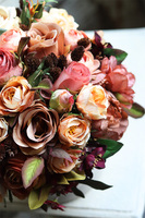 Kawowy, welurowy flowerbox, wym.29x24cm 