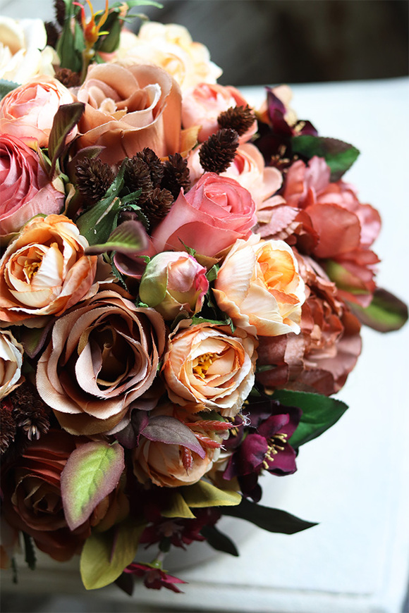 Kawowy, welurowy flowerbox, wym.29x24cm 