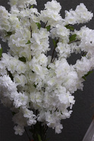 Kwitnąca Wiśnia, sztuczna roślina w doniczce, biała