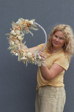 OD RĘKI Boho Lusille Slim, wianek na drzwi na obręczy, rozp.40cm